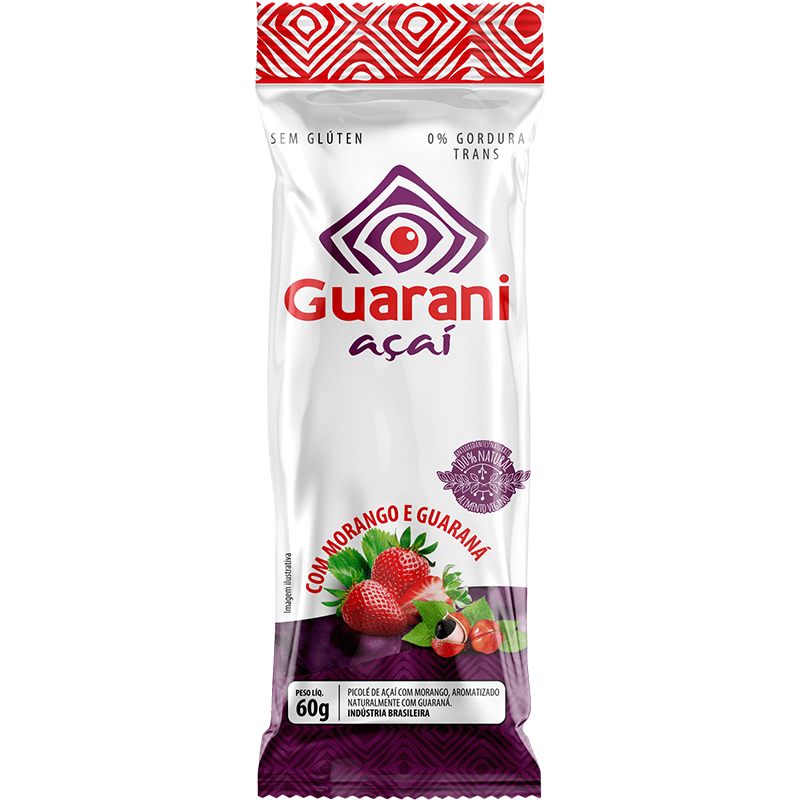 Picolé Guarani Açaí Morango - Guarani Açai