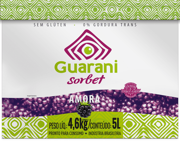 Cx de 5L/4,6Kg Guarani Sorbet Amora - Guarani Açai