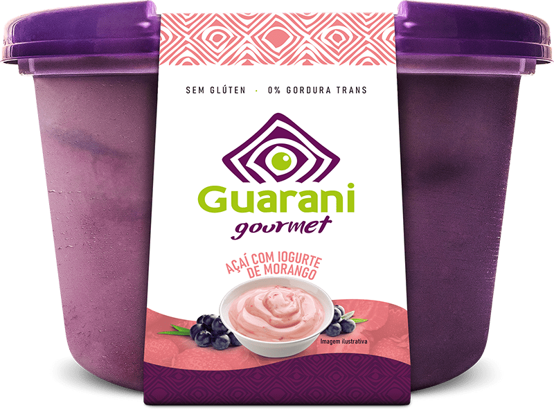 Cx de 1,5L/1,15Kg Guarani Açaí Original com Recheio de Sorvete de Iogurte de Morango - Guarani Açai