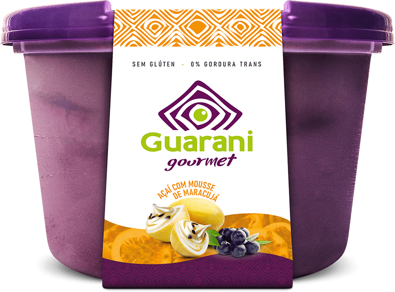 Cx de 1,5L/1,15Kg Guarani Açaí Original com Recheio de Sorvete de Mousse de Maracujá - Guarani Açai